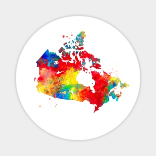 Canada Watercolor Map Painting Magnet